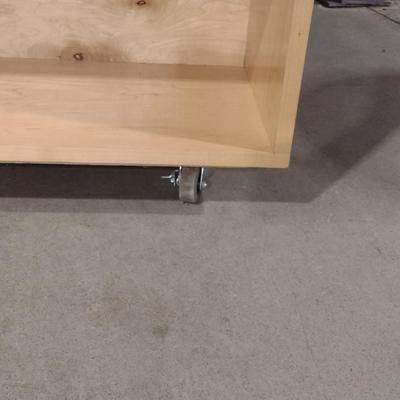 Solid Wood Multi-Cubby Storage Cabinet on Castors