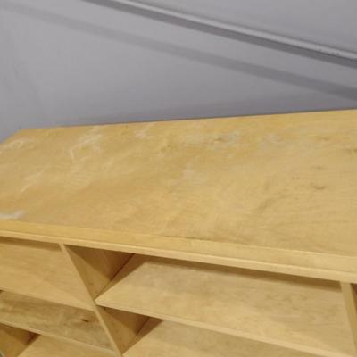 Solid Wood Multi-Cubby Storage Cabinet on Castors
