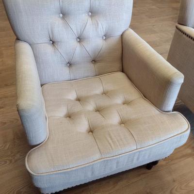 Contemporary Button Back Sitting Chair with Tack Accents Choice B