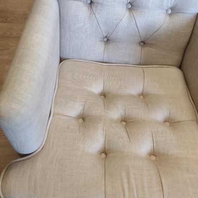 Contemporary Button Back Sitting Chair with Tack Accents Choice B