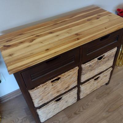 Six Drawer Storage Cabinet with Four Fabric Basket Drawers