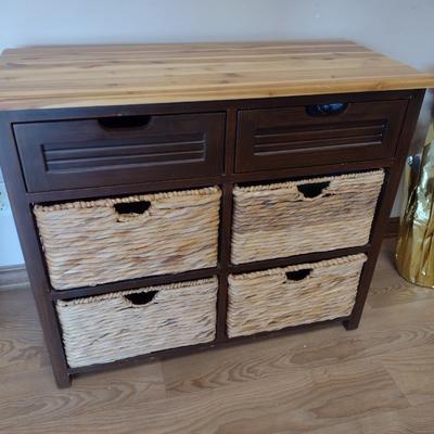 Six Drawer Storage Cabinet with Four Fabric Basket Drawers