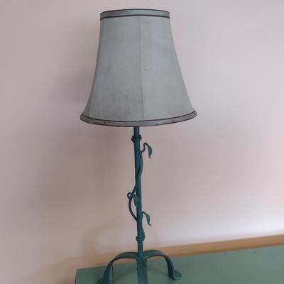 Pair of Matching Wrought Metal Twig and Leaf Post Table Lamps