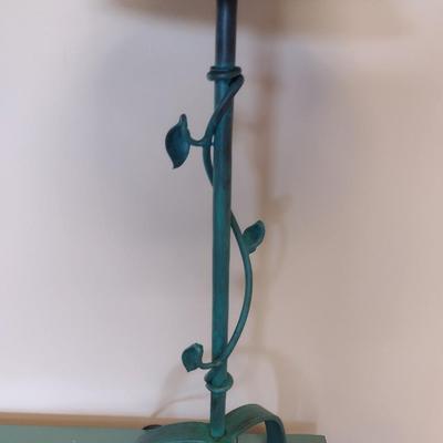 Pair of Matching Wrought Metal Twig and Leaf Post Table Lamps