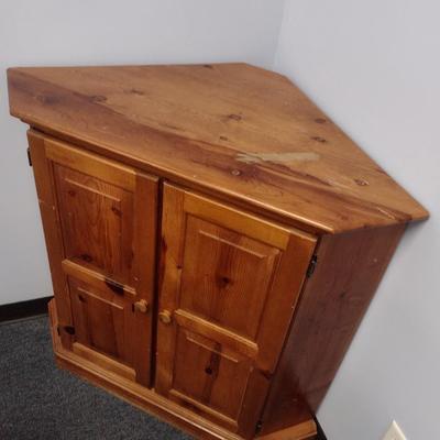 Double Door Corner Media and Storage Cabinet