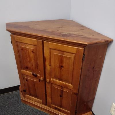 Double Door Corner Media and Storage Cabinet