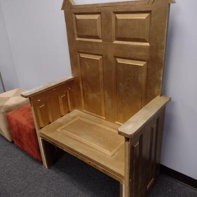 Handcrafted Wood Throne Chair Made from Repurposed Doors