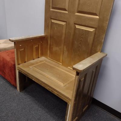 Handcrafted Wood Throne Chair Made from Repurposed Doors