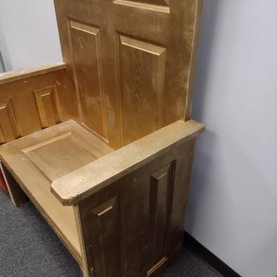 Handcrafted Wood Throne Chair Made from Repurposed Doors