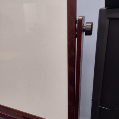Large Dry Erase Board Mounted on Mobile Wood Frame