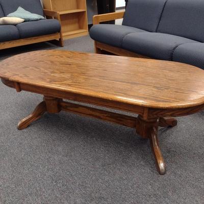 Solid Wood Oval Coffee Table