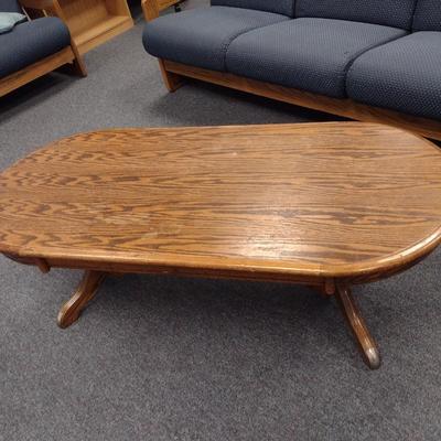 Solid Wood Oval Coffee Table