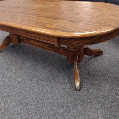Solid Wood Oval Coffee Table