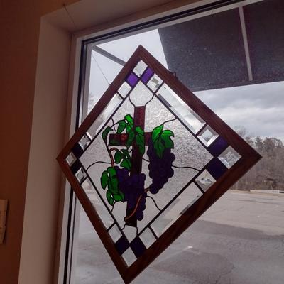 Stained Glass Grapevine and Cross