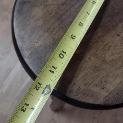 Solid Wood Dark Stain Sitting Stool