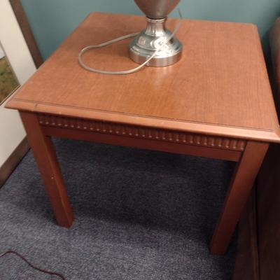 Pair of Wood Finish End Tables (No Contents)