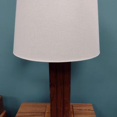 Handcrafted Wood Post Table Lamp