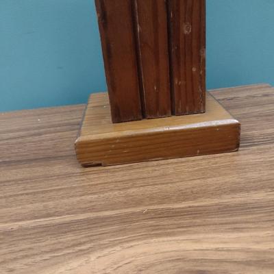 Handcrafted Wood Post Table Lamp