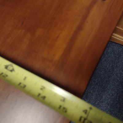Wood Finish Single Drawer Side Table with Bottom Shelf