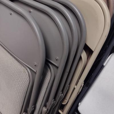 Set of Six Metal Folding Chairs Various Colors and Brands