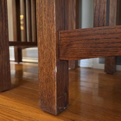 Two Matching Wooden Mission Style End Tables (LR-DZ)