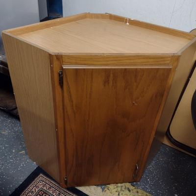 Solid Wood Upper Corner Wall Cabinet