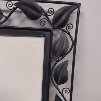 Large Decorative Metal Leaf and Twig Art Frame