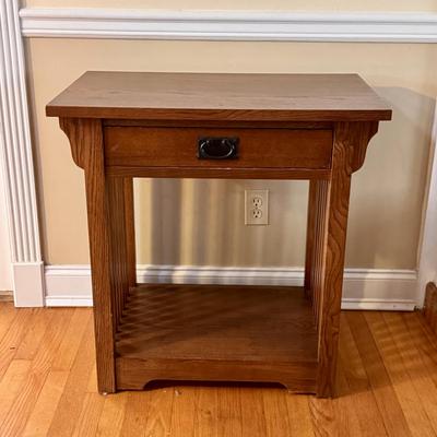 Wooden Nightstand w/ Slatted Sides (LR-DZ)