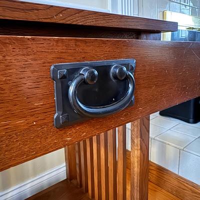 Wooden Nightstand w/ Slatted Sides (LR-DZ)