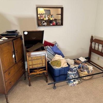 Lot 1: Antique Gentleman’s Cabinet, Bed and more
