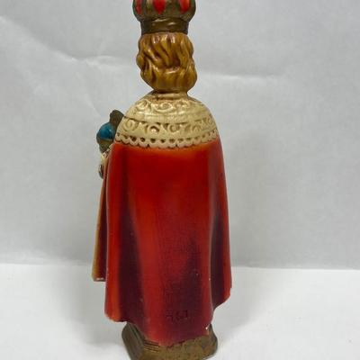 Statue Infant of Prague Infant Jesus Santo Nino Plaster Collector 1930s 10.5”