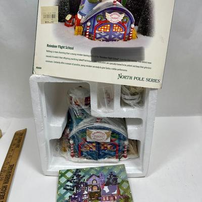 Vintage Dept 56 REINDEER FLIGHT SCHOOL Figurine Village Building