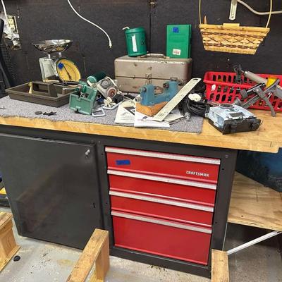 Lot 20: Golf equipment, cabinets,, tools, and more