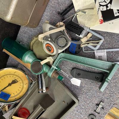 Lot 20: Golf equipment, cabinets,, tools, and more