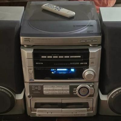 AIWA CX-ZL500 5 Disc CD Sound system W/ PX-E860 Record Player Remote Speakers