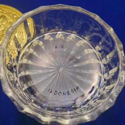 Jewelry Box Powder Jar KIG Indonesia Vintage Glass Dresser Vanity Powder Jar