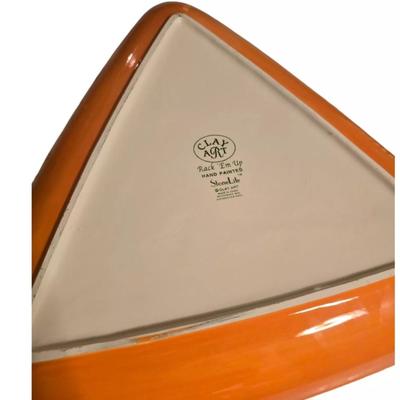 Clay Art Stone Lite Rack 'Em Up Pool Billiards Chip Dip Platter Hand Painted