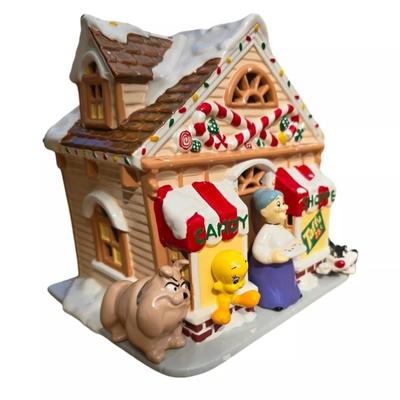 Vintage Looney Tunes Village Lighted Candy Shop Warner Brothers Studio 1997