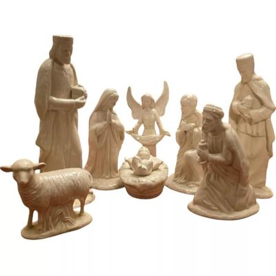 Vintage Nativity Scene 15 Piece Signed Scioto 1983 Hand Painted Glaze Pottery