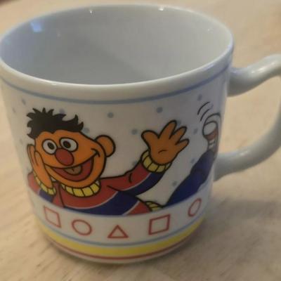 Sesame Street Vintage Plate And Cup Bert & Ernie Porcelain Alphabet Kids Child