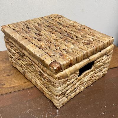 Rattan Hinged Storage Box