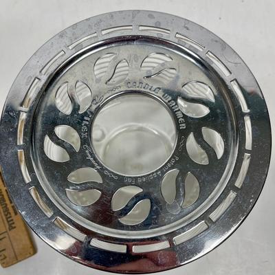 Vintage Silex Candle Warmer Keep Coffee Teapot Warm Pressed Glass/chrome