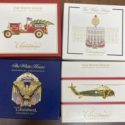 Lot of 4 Christmas Ornaments by The White House Historical Association