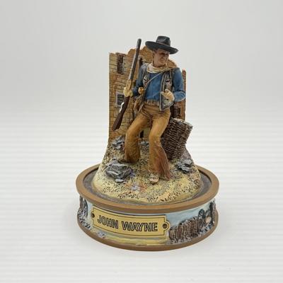 LOT 1L: Franklin Mint John Wayne Limited Edition Sculptures w/ Glass Cloches