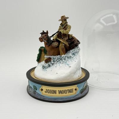 LOT 1L: Franklin Mint John Wayne Limited Edition Sculptures w/ Glass Cloches