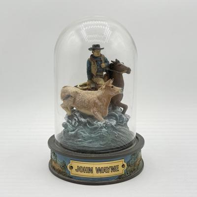 LOT 1L: Franklin Mint John Wayne Limited Edition Sculptures w/ Glass Cloches