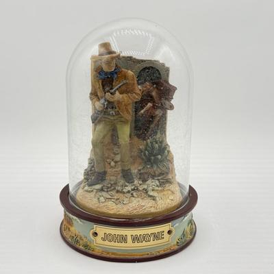 LOT 1L: Franklin Mint John Wayne Limited Edition Sculptures w/ Glass Cloches