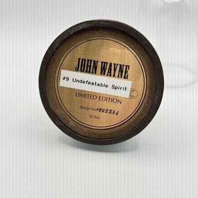 LOT 1L: Franklin Mint John Wayne Limited Edition Sculptures w/ Glass Cloches
