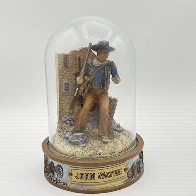 LOT 1L: Franklin Mint John Wayne Limited Edition Sculptures w/ Glass Cloches