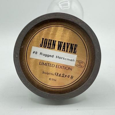 LOT 1L: Franklin Mint John Wayne Limited Edition Sculptures w/ Glass Cloches